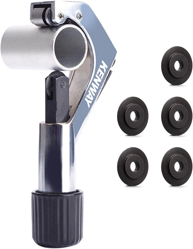 SONZUIA Road Mountain Bike Fork Steerer Seat Post Handlebar Tube Cutter Tool, Bicycle Metal Pipe Cutter Tool with 5pcs Cutter Wheels for Size 1/4"-1-5/8" (6mm-42mm) - Image 1